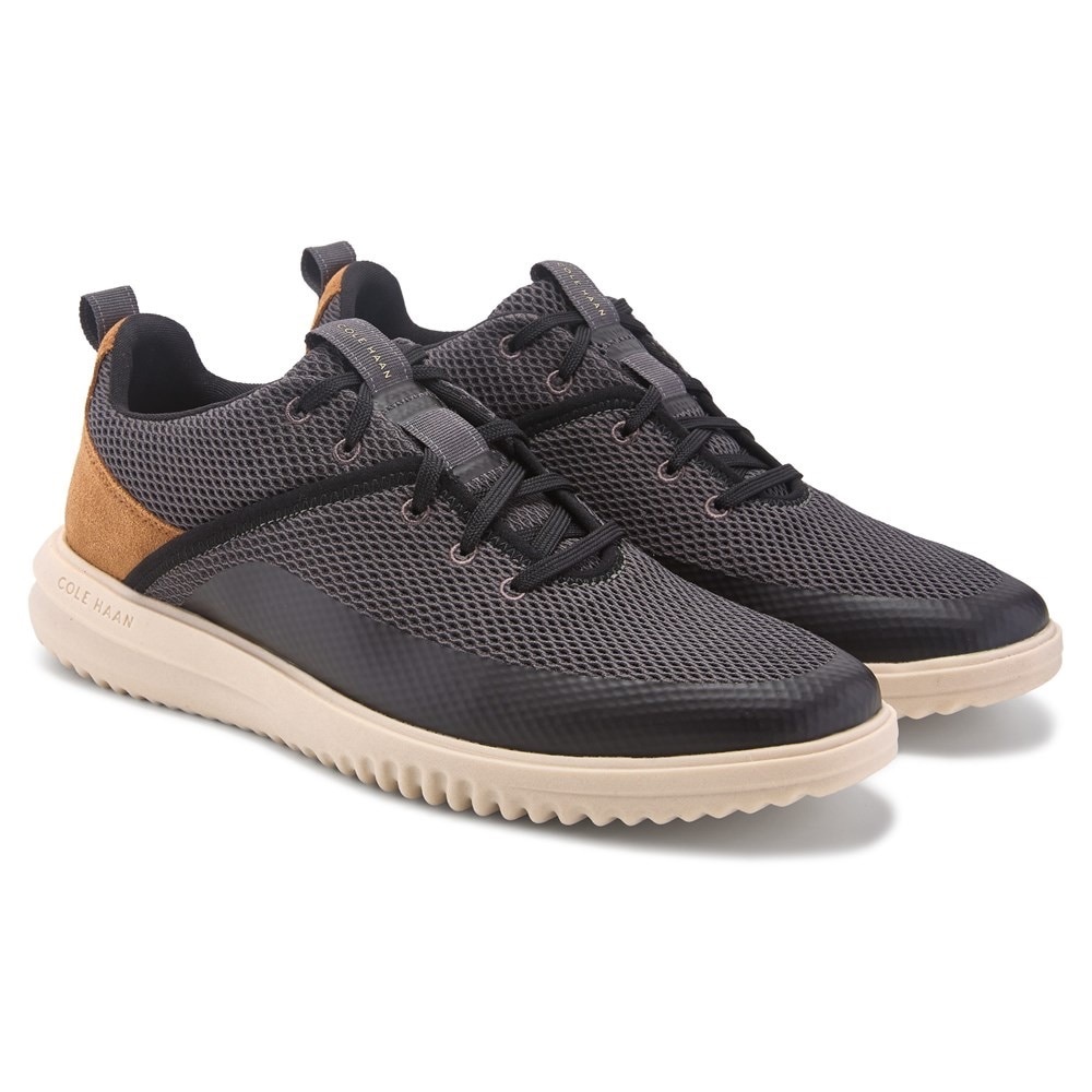 Cole Haan Black and Tan Mesh Sneakers